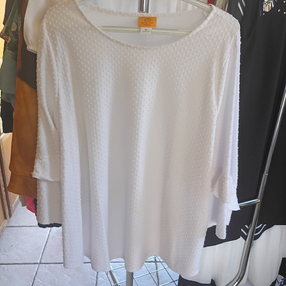 Ruby Rd. Cream Textured Blouse - Picture 2 of 2